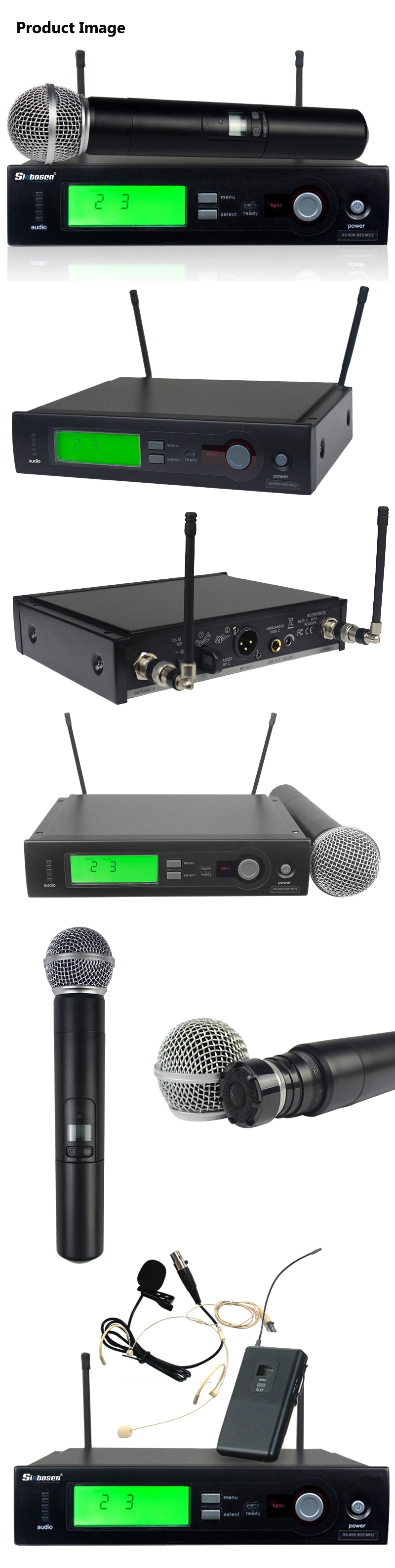 Sinbosen UHF Professional Wireless Microphone System Slx24/Sm58/Beta58